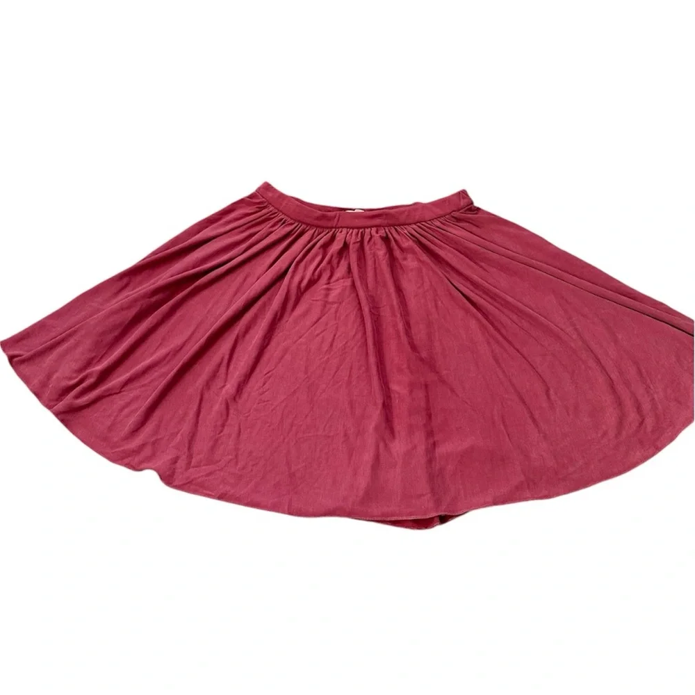 Maroon High Waisted Circle Skater Skirt in size Medium - Picture 4 of 6